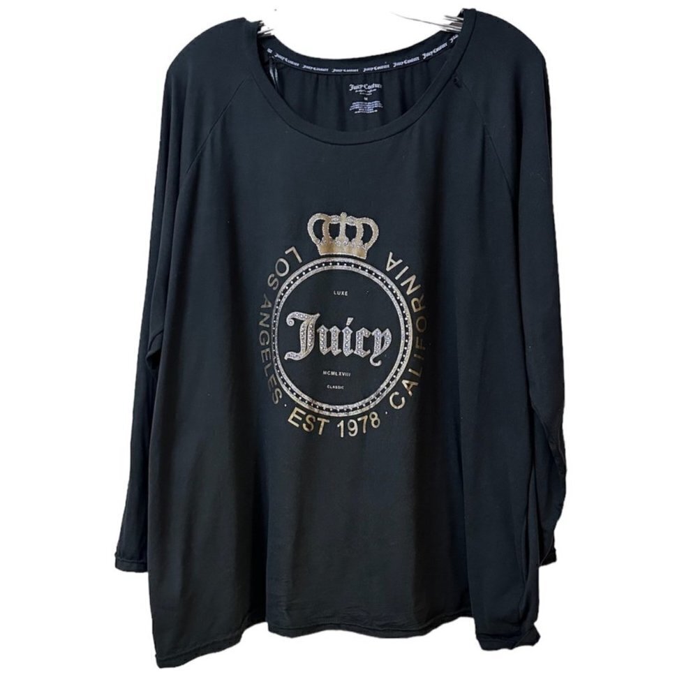 Juicy Couture Los Angeles EST 1978 diamond crown sleepwear pullover top, XL